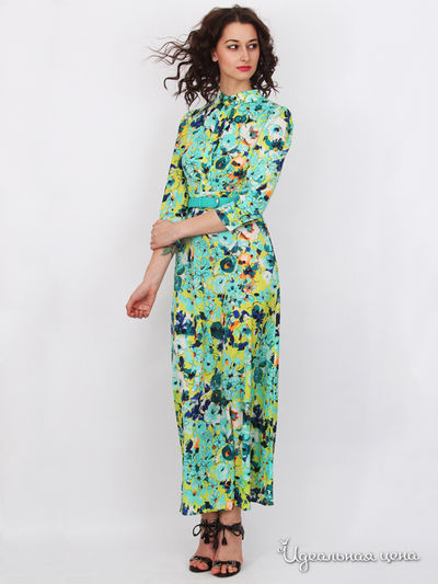 Платье Nastya Sergeeva by May Be, цвет зеленый, желтый, синий