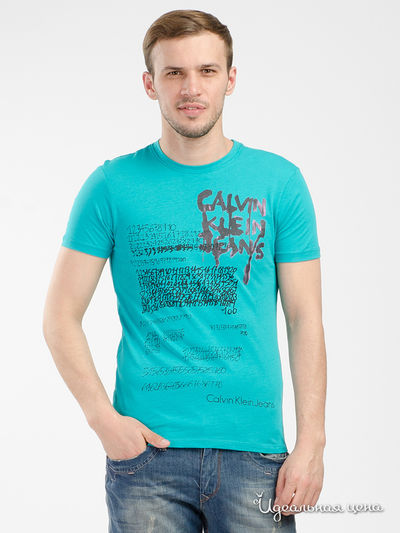 Футболка Calvin Klein Jeans, цвет бирюзовый