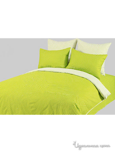 Комплект постельного белья семейный Goldtex, цвет зеленый