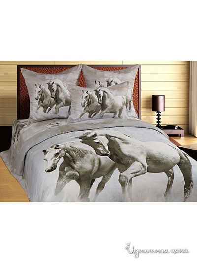 Комплект постельного белья двуспальный Goldtex, цвет серый