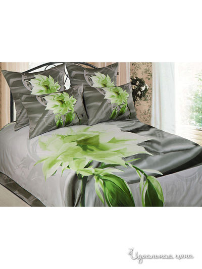 Комплект постельного белья двуспальный Goldtex, цвет серый, зеленый