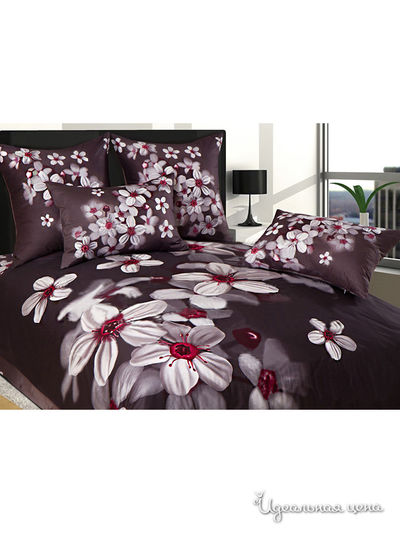 Комплект постельного белья двуспальный Goldtex, цвет коричневый, белый