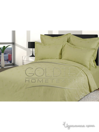 Комплект постельного белья Семейный Goldtex, цвет зеленый
