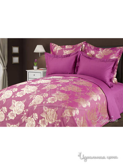 Комплект постельного белья Семейный Goldtex, цвет ярко-розовый