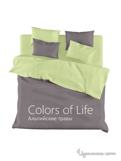 КПБ двуспальный с европростыней Goldtex, цвет серый, зеленый