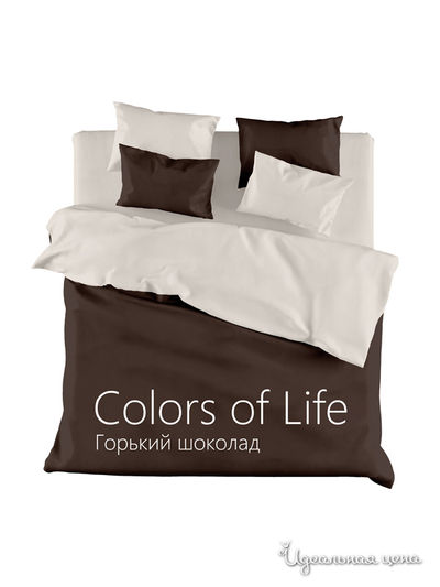 Комплект постельного белья Семейный Goldtex, цвет коричневый, белый