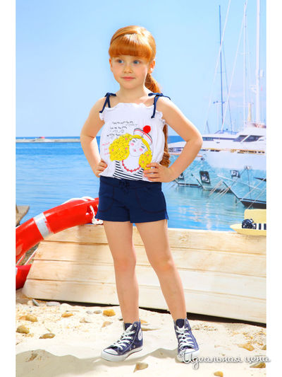 Полукомбинезон Маленькая Леди, цвет белый, синий