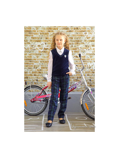 Брюки Маленькая Леди, цвет синий, зеленый