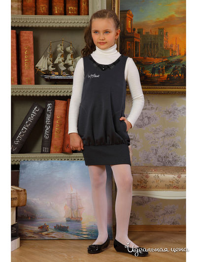 Платье Маленькая Леди, цвет серое, черное