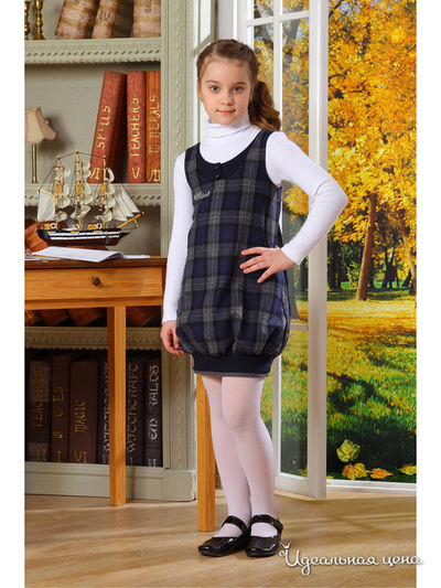 Платье Маленькая Леди, цвет серое, синее