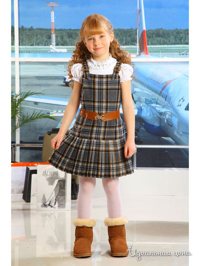 Сарафан Маленькая Леди, цвет серый