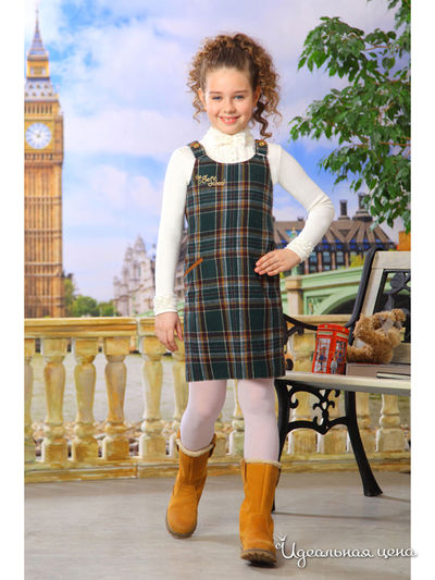 Сарафан Маленькая Леди, цвет зеленый