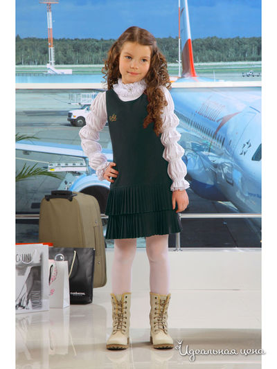 Сарафан Маленькая Леди, цвет зеленый