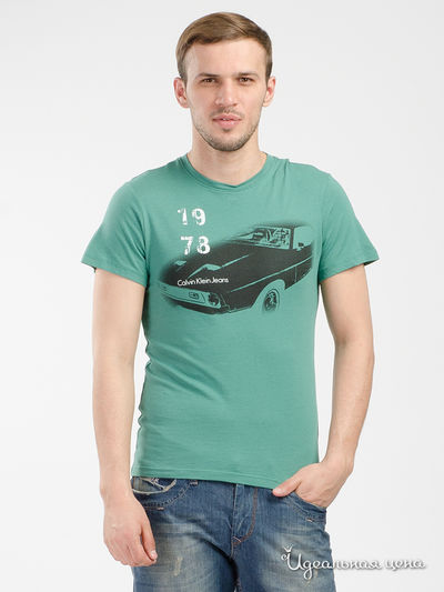 Футболка Calvin Klein Jeans, цвет зеленый