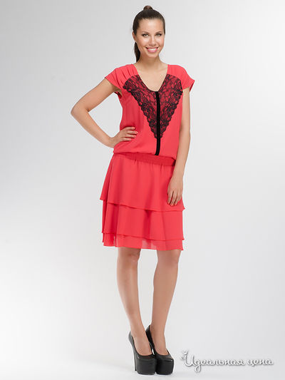 Платье Personage, цвет коралловый, черный