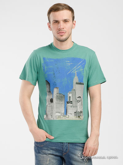 Футболка Calvin Klein Jeans, цвет зеленый
