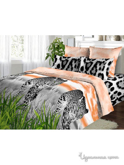 Комплект постельного белья 2-спального Василиса, цвет белый, розовый, черный