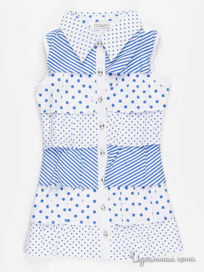 Блуза Banino, цвет белый, голубой