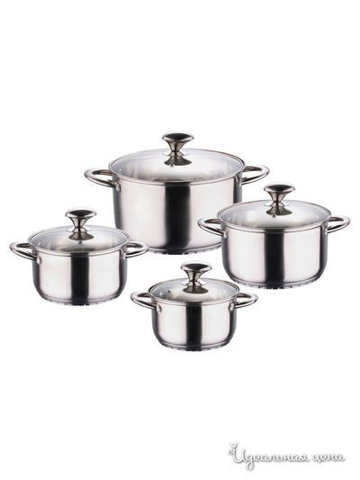 Набор кастрюль Wellberg, цвет металл