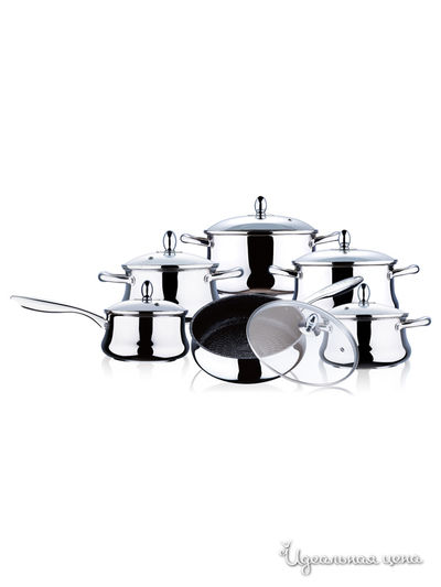 Набор посуды 12 предметов Wellberg, цвет металл