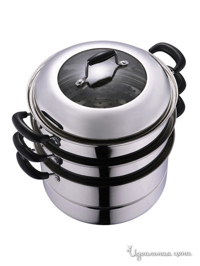 Пароварка-мантоварка Wellberg, цвет металл