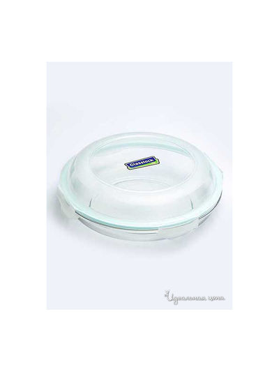 Контейнер круглый, 1750 мл Glasslock, цвет blue/transparent