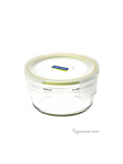 Контейнер круглый, 350 мл Glasslock, цвет blue/transparent