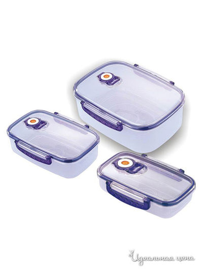 Набор контейнеров, 3 шт Bekker, цвет blue/transparent