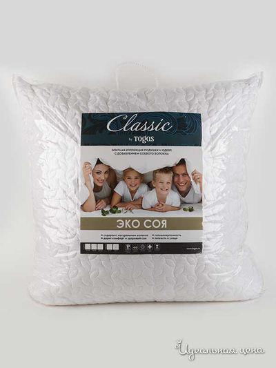 Подушка, 70x70 см Togas, цвет Белый
