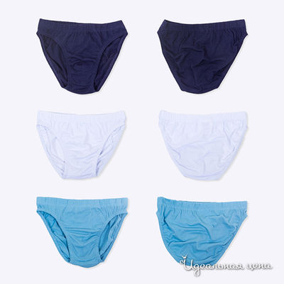 Комплект (Трусики 3 Штуки) Button Blue, цвет синий, белый, голубой