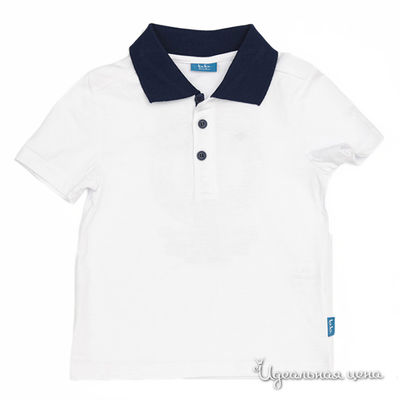 Поло Button Blue, цвет белый