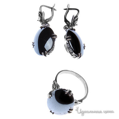 комплект(серьги,кольцо) Migura, цвет цвет черный