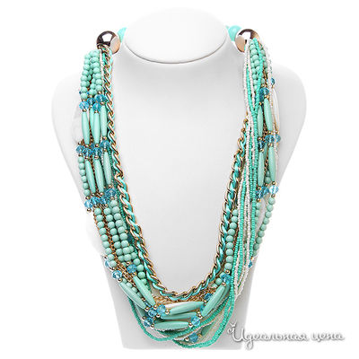 Колье Migura, цвет цвет зеленый,белый,голубой,золотой,бирюзовый