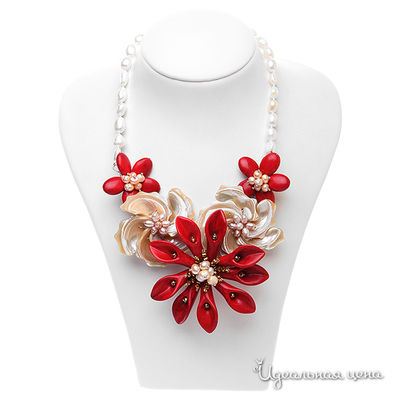 Колье Migura, цвет цвет бордовый,белый,розовый,серый