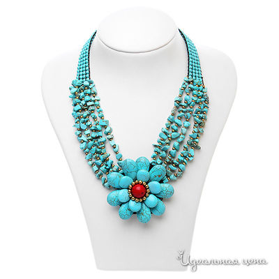 Колье Migura, цвет цвет бирюзовый,красный,золотой