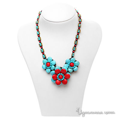 Колье Migura, цвет цвет бирюзовый,красный,коричневый,черный