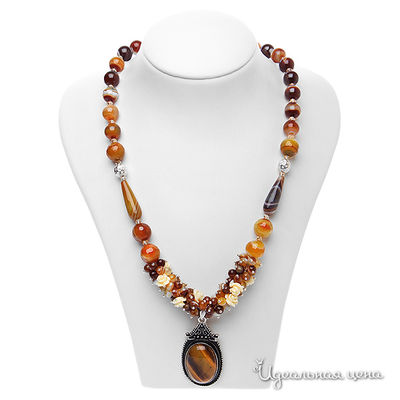 Колье Migura, цвет цвет коричневый,желтый,белый