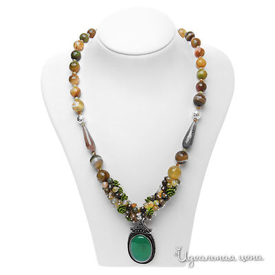 Колье Migura, цвет цвет зеленый,серый,коричневый