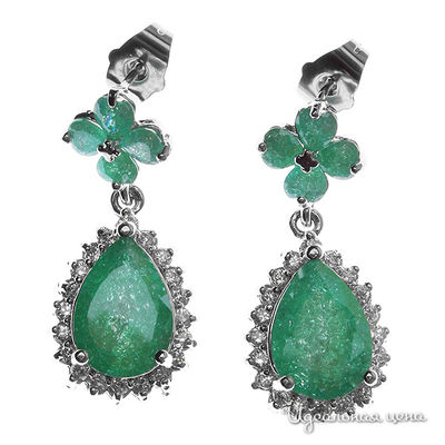 Серьги Migura, цвет цвет зеленый,белый,серебрянный