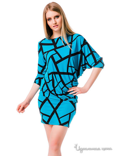 Платье Mondigo, цвет голубой, черный