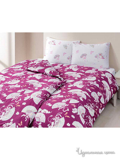 Комплект постельного белья двуспальный TAC, цвет бордовый