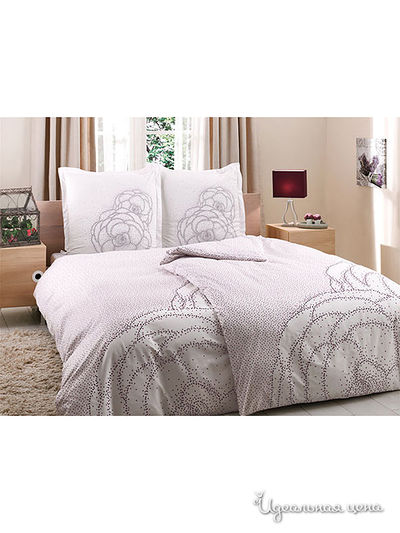 Комплект постельного белья семейный TAC, цвет белый, фиолетовый