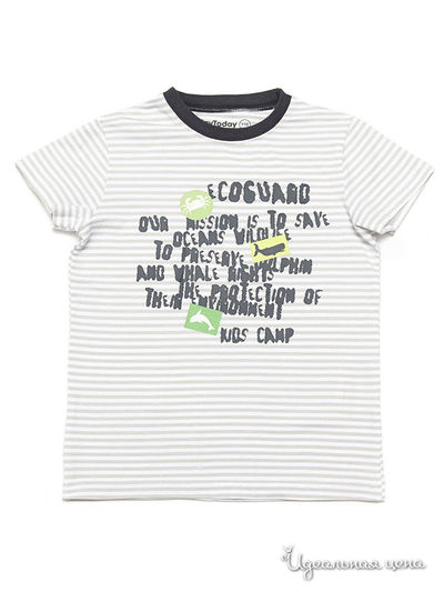 Футболка PlayToday, цвет серый, белый, синий