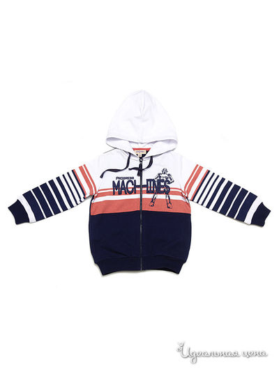 Толстовка PlayToday, цвет синий, белый, коралловый