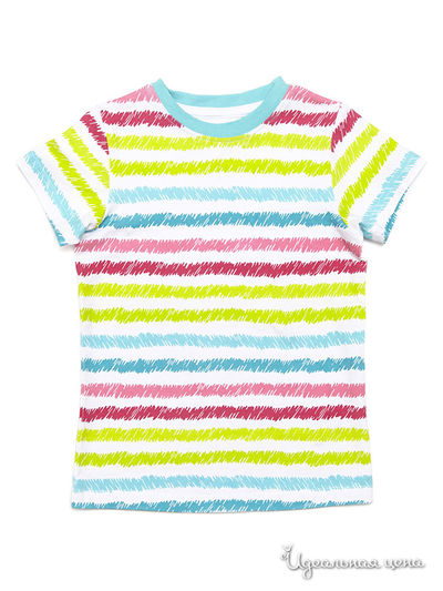 Футболка PlayToday, цвет белый, салатовый