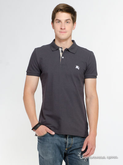 Поло Burberry, цвет темно-серый