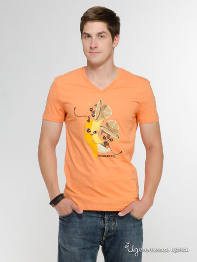 Футболка Dsquared2, цвет оранжевый