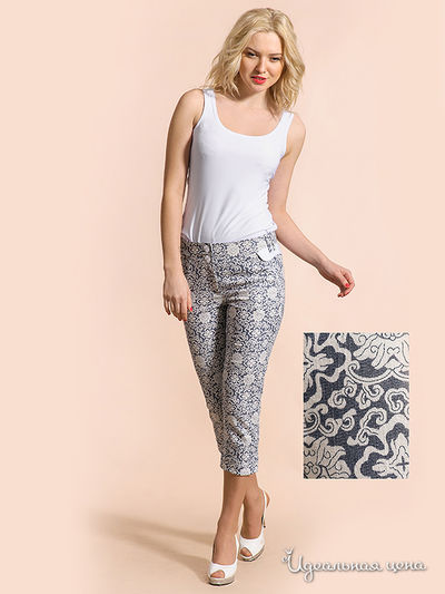 Брюки Laura Marelli, цвет серый, белый