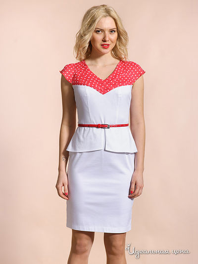 Платье Laura Marelli, цвет белый, коралловый