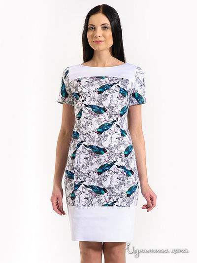 Платье Laura Marelli, цвет белый, голубой